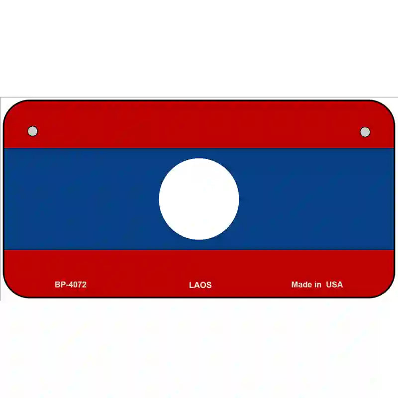 Laos Flag Metal Novelty License Plate 6" x 3" (BP)