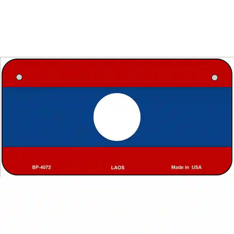 Laos Flag Metal Novelty License Plate 6" x 3" (BP)