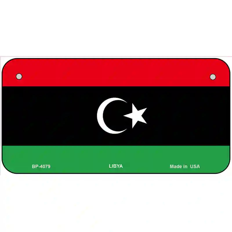 Libya Flag Metal Novelty License Plate 6" x 3" (BP)