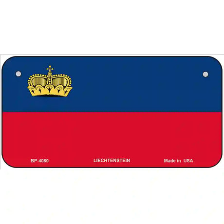 Liechtenstein Flag Metal Novelty License Plate 6" x 3" (BP)