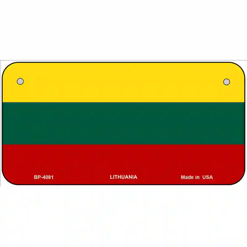 Lithuania Flag Metal Novelty License Plate 6" x 3" (BP)