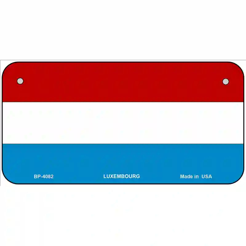 Luxembourg Flag Metal Novelty License Plate 6" x 3" (BP)