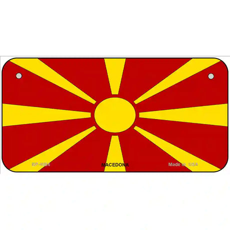 Macedonia Flag Metal Novelty License Plate 6" x 3" (BP)