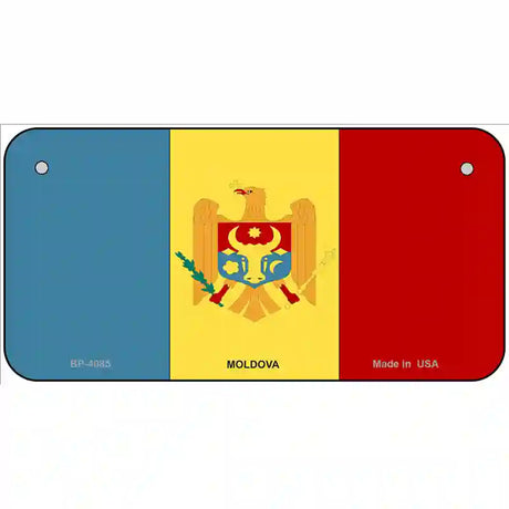 Moldova Flag Metal Novelty License Plate 6" x 3" (BP)