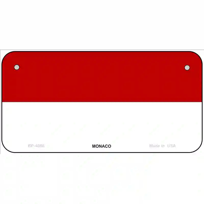 Monaco-C Flag Metal Novelty License Plate 6" x 3" (BP)