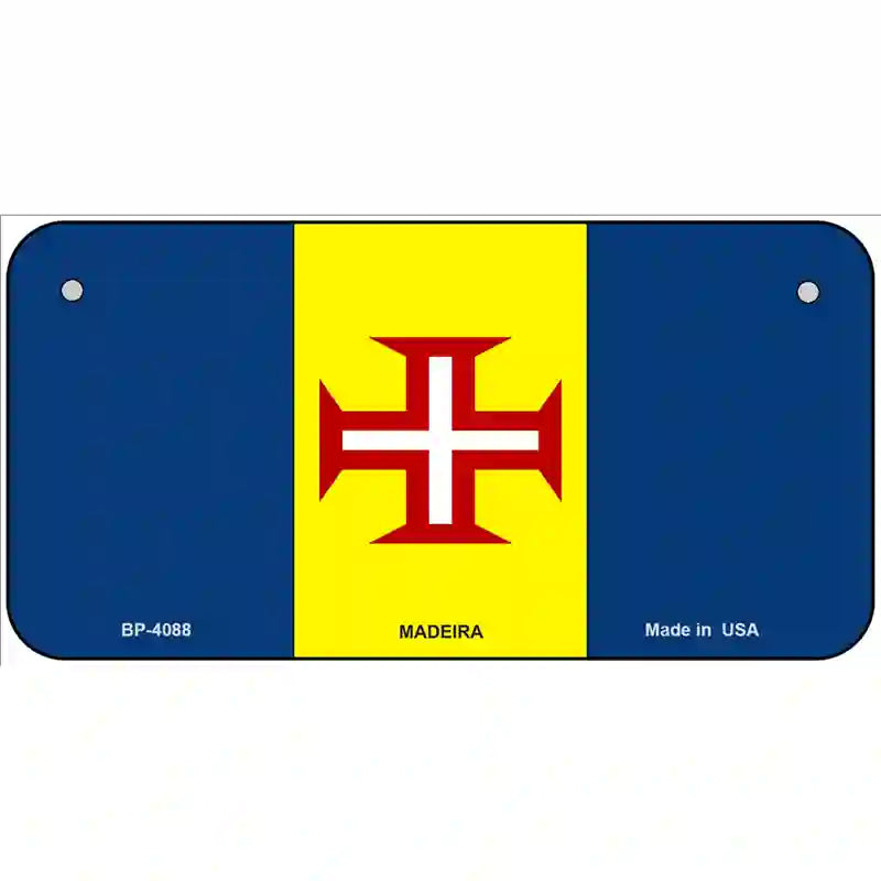 Madeira Flag Metal Novelty License Plate 6" x 3" (BP)