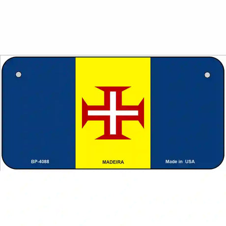 Madeira Flag Metal Novelty License Plate 6" x 3" (BP)