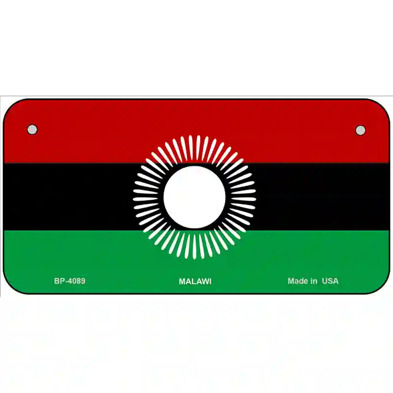 Malawi Flag Metal Novelty License Plate 6" x 3" (BP)