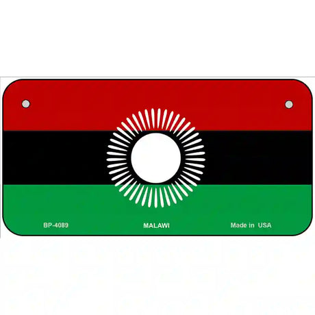 Malawi Flag Metal Novelty License Plate 6" x 3" (BP)