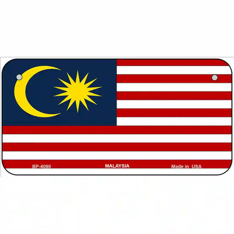 Malaysia Flag Metal Novelty License Plate 6" x 3" (BP)