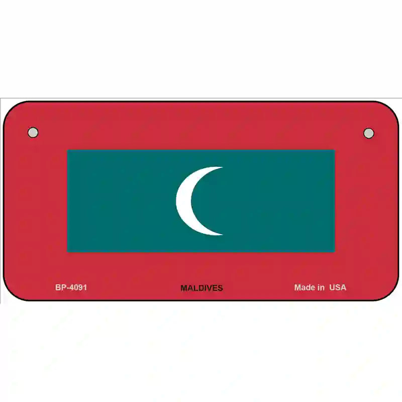 Maldives Flag Metal Novelty License Plate 6" x 3" (BP)