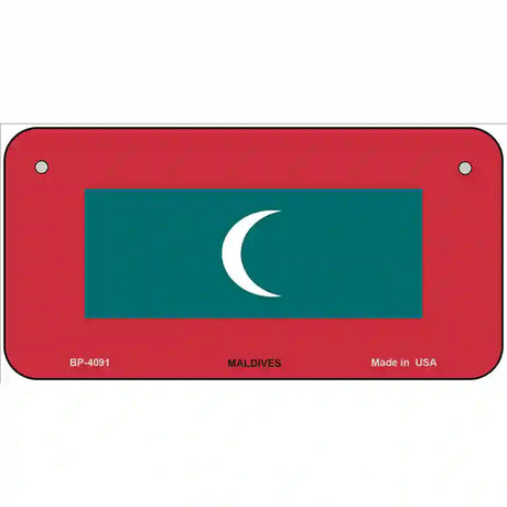 Maldives Flag Metal Novelty License Plate 6" x 3" (BP)