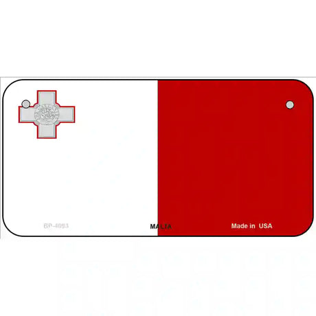 Malta Flag Metal Novelty License Plate 6" x 3" (BP)