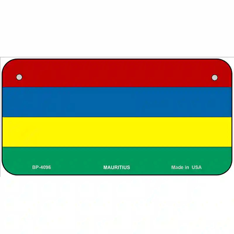 Mauritius Flag Metal Novelty License Plate 6" x 3" (BP)