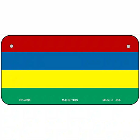 Mauritius Flag Metal Novelty License Plate 6" x 3" (BP)