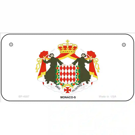 Monaco-S Flag Metal Novelty License Plate 6" x 3" (BP)