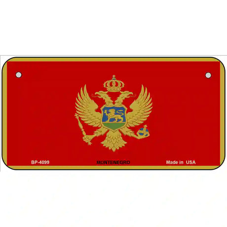 Montenegro Flag Metal Novelty License Plate 6" x 3" (BP)