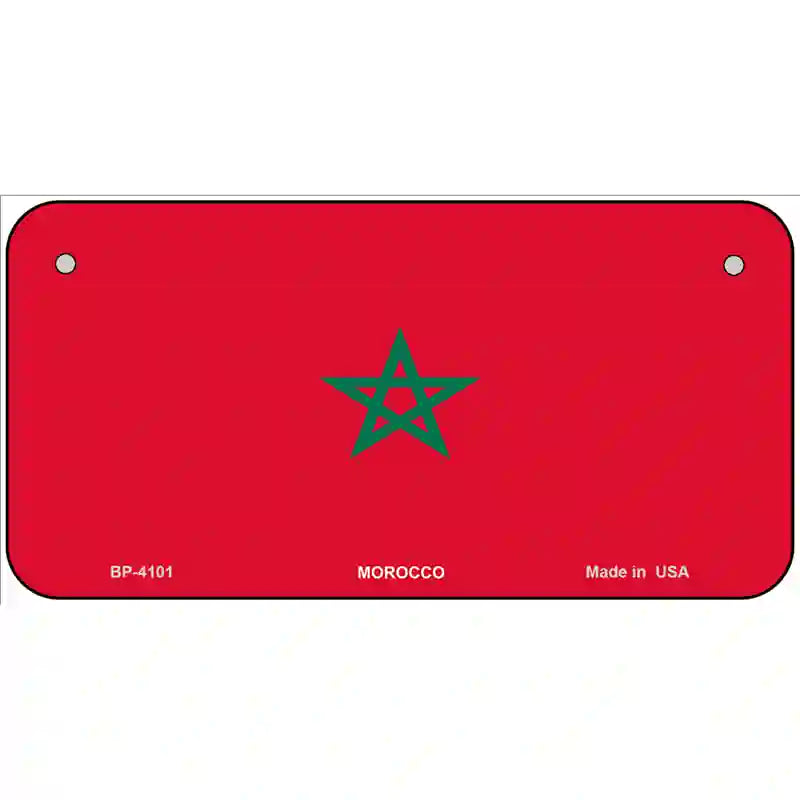 Morocco Flag Metal Novelty License Plate 6" x 3" (BP)