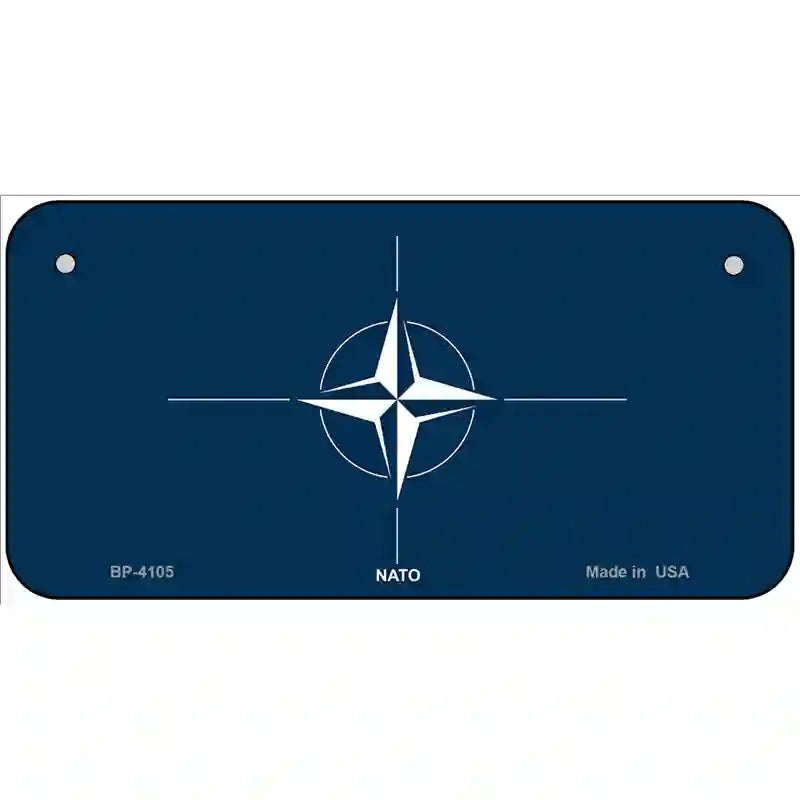 Nato Flag Metal Novelty License Plate 6" x 3" (BP)