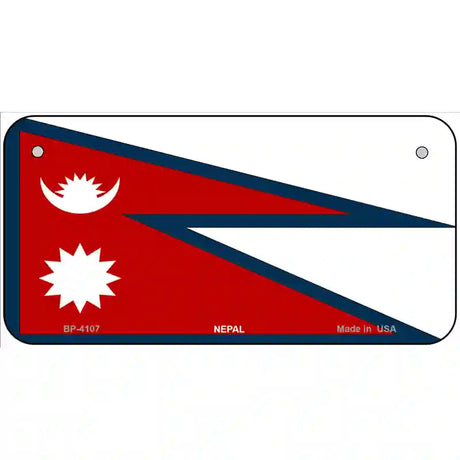 Nepal Flag Metal Novelty License Plate 6" x 3" (BP)