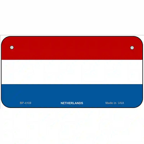 Netherlands Flag Metal Novelty License Plate 6" x 3" (BP)