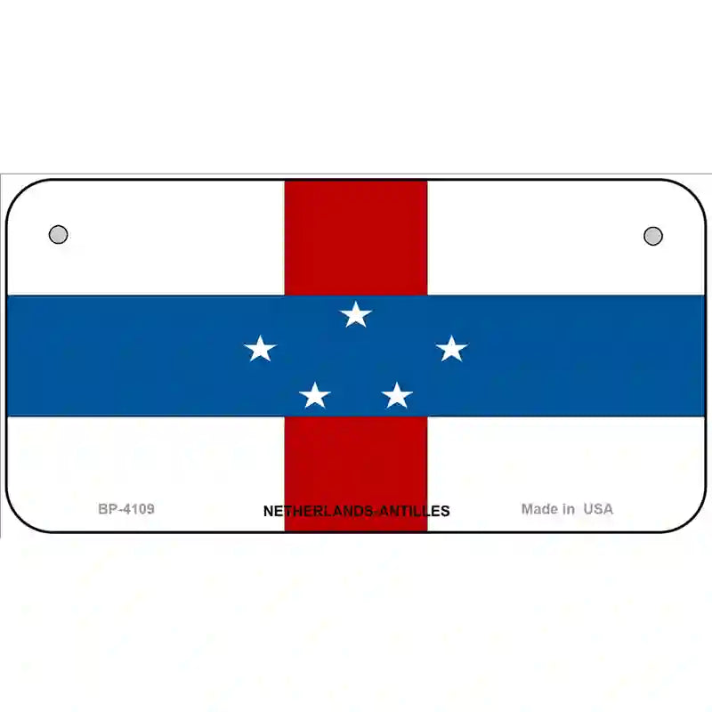 Netherlands Antilles Flag Metal Novelty License Plate 6" x 3" (BP)