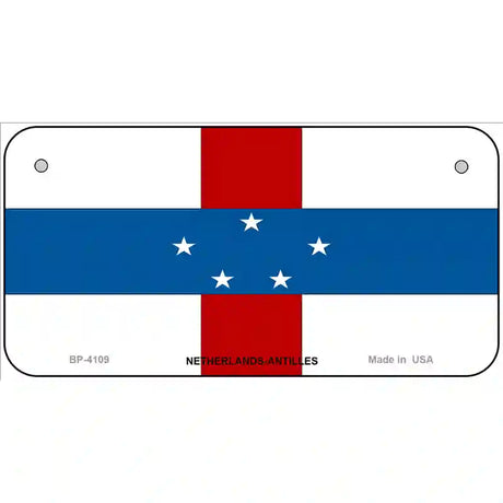 Netherlands Antilles Flag Metal Novelty License Plate 6" x 3" (BP)