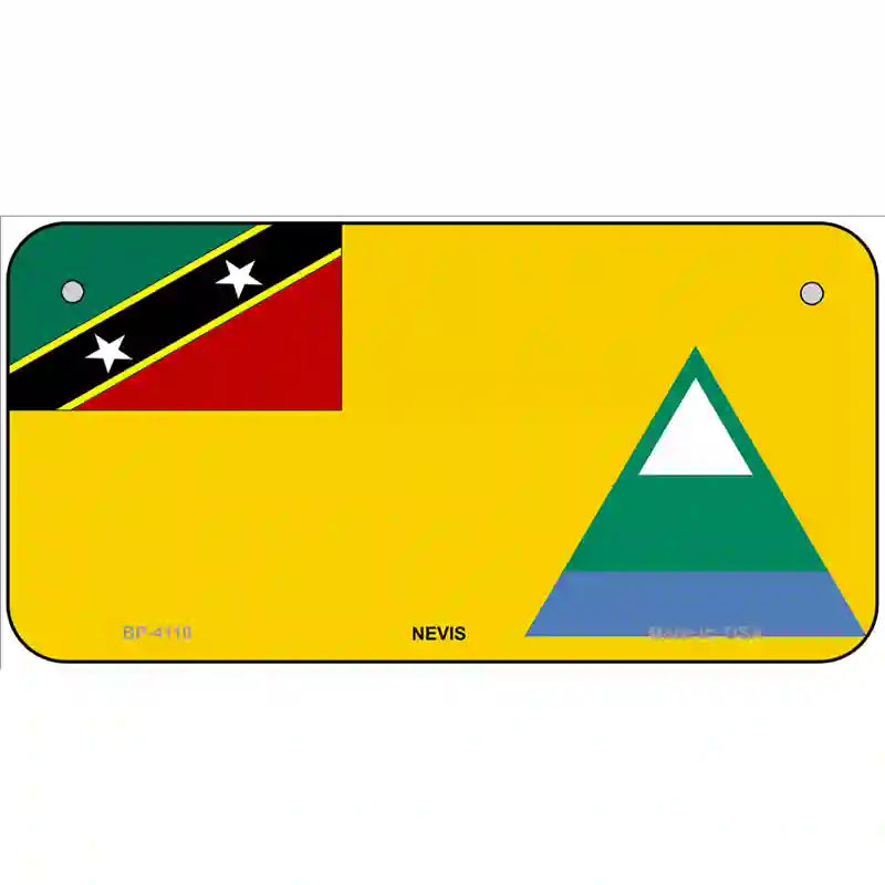 Nevis Flag Metal Novelty License Plate 6" x 3" (BP)