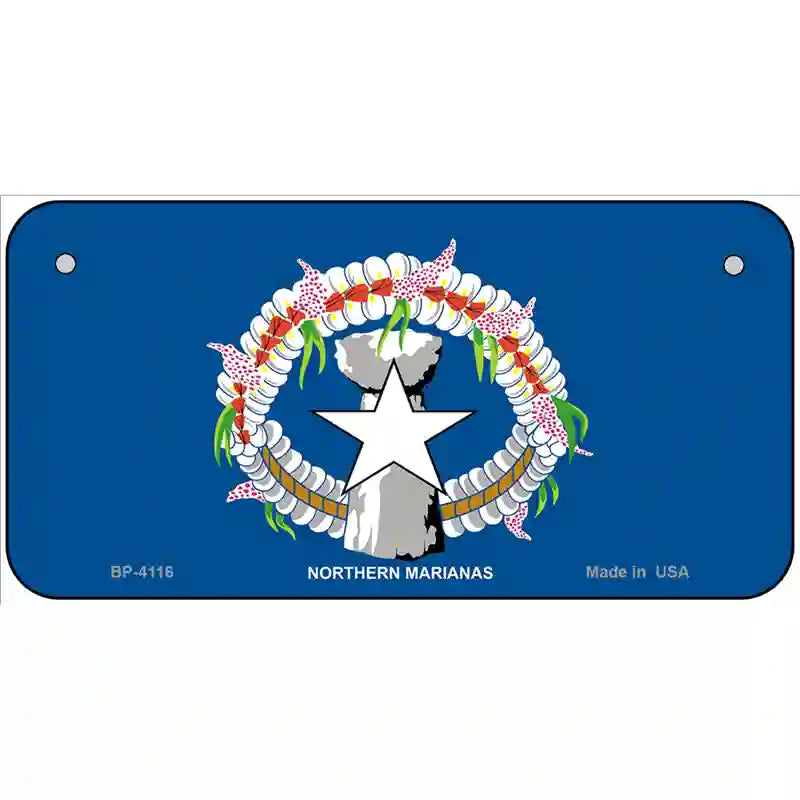 Northern Marianas Flag Metal Novelty License Plate 6" x 3" (BP)