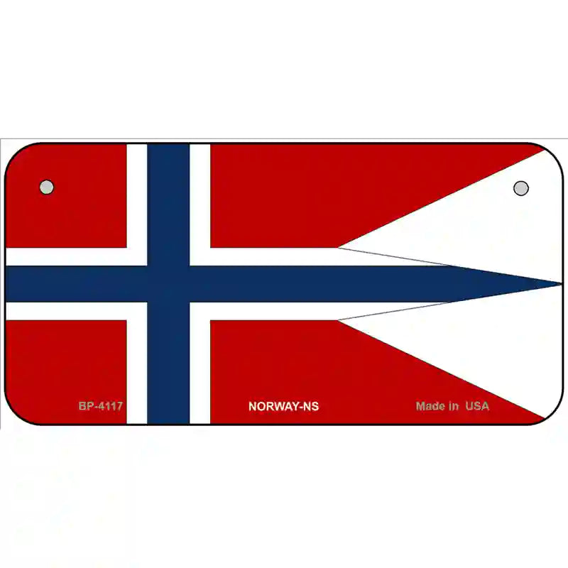 Norway-NS Flag Metal Novelty License Plate 6" x 3" (BP)