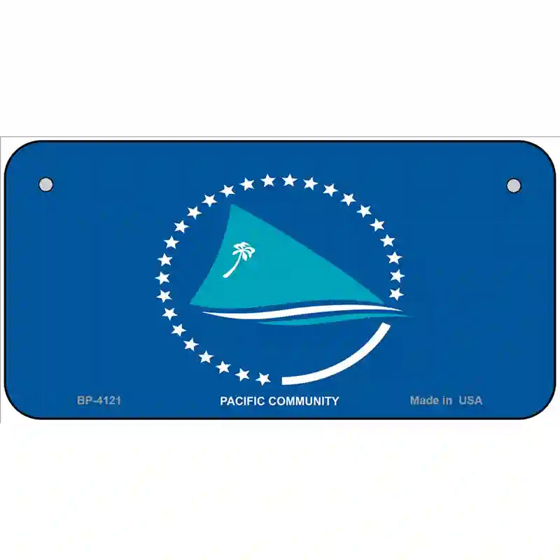 Pacific Community Flag Metal Novelty License Plate 6" x 3" (BP)