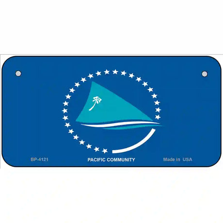 Pacific Community Flag Metal Novelty License Plate 6" x 3" (BP)