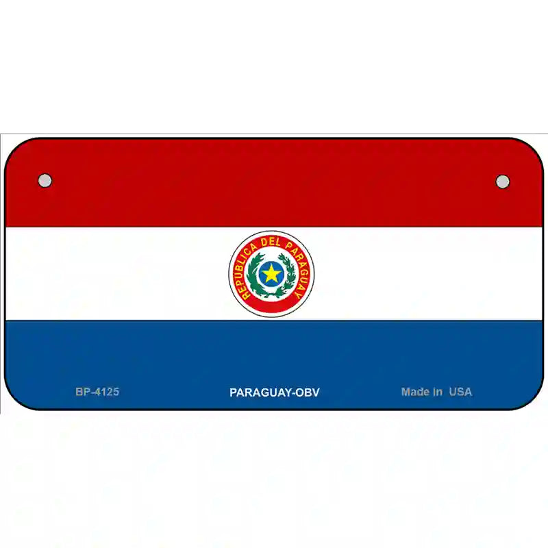 Paraguay-OBV Flag Metal Novelty License Plate 6" x 3" (BP)