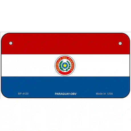 Paraguay-OBV Flag Metal Novelty License Plate 6" x 3" (BP)