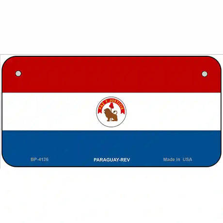 Paraguay-REV Flag Metal Novelty License Plate 6" x 3" (BP)