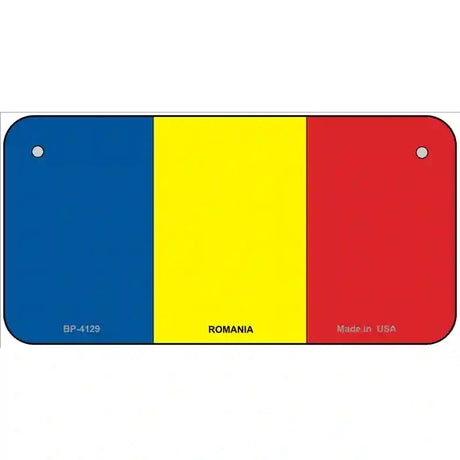 Romania Flag Metal Novelty License Plate 6" x 3" (BP)