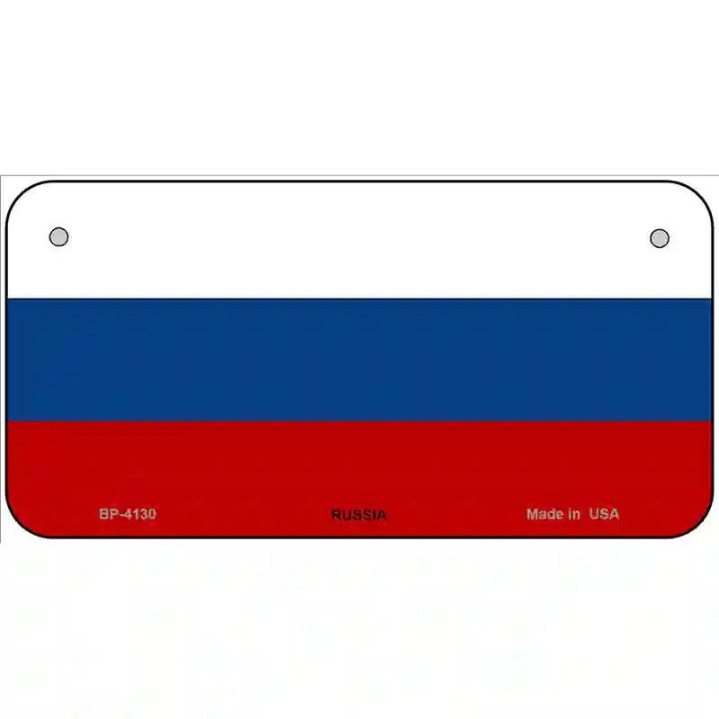 Russia Flag Metal Novelty License Plate 6" x 3" (BP)