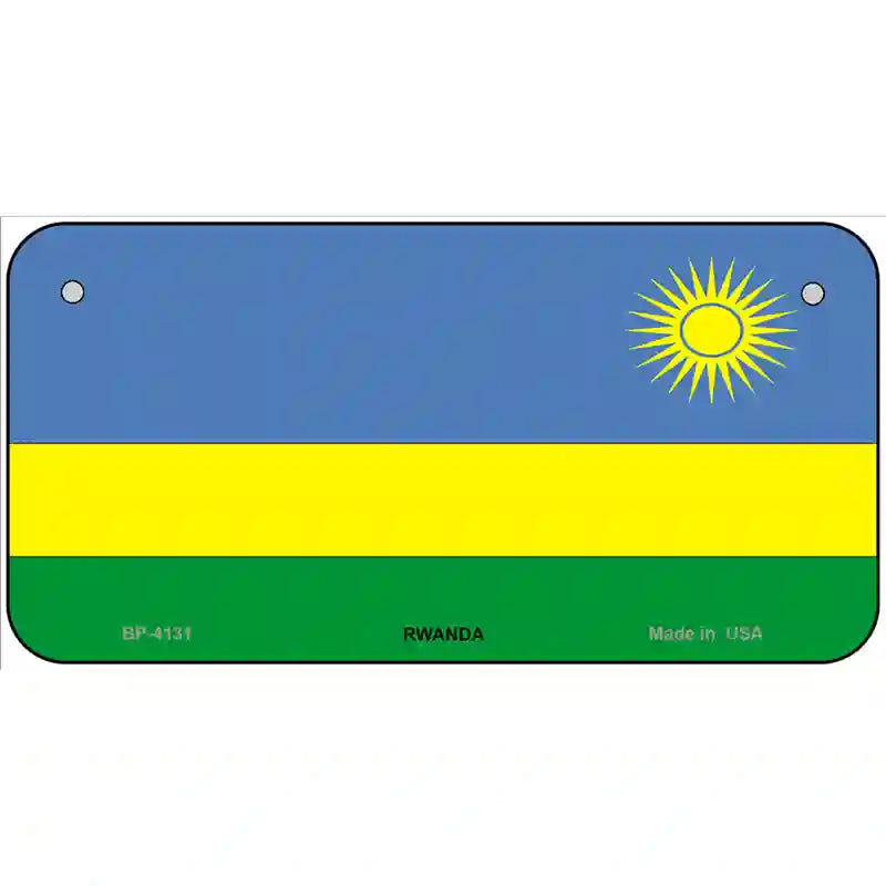 Rwanda Flag Metal Novelty License Plate 6" x 3" (BP)