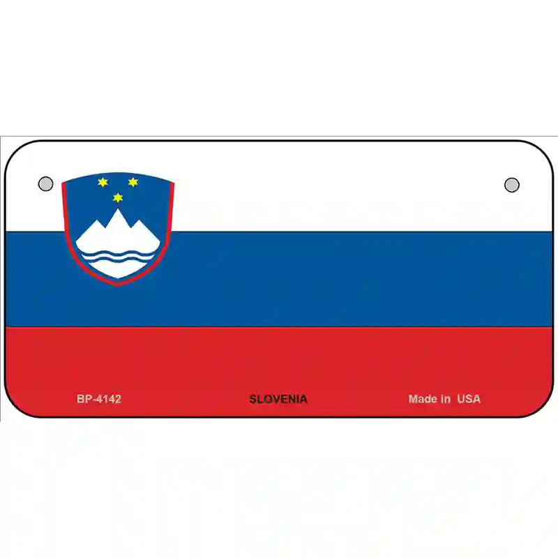 Slovenia Flag Metal Novelty License Plate 6" x 3" (BP)