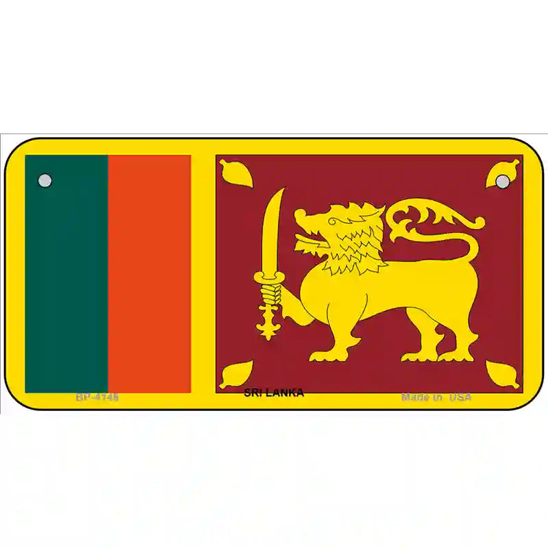 Sri Lanka Flag Metal Novelty License Plate 6" x 3" (BP)