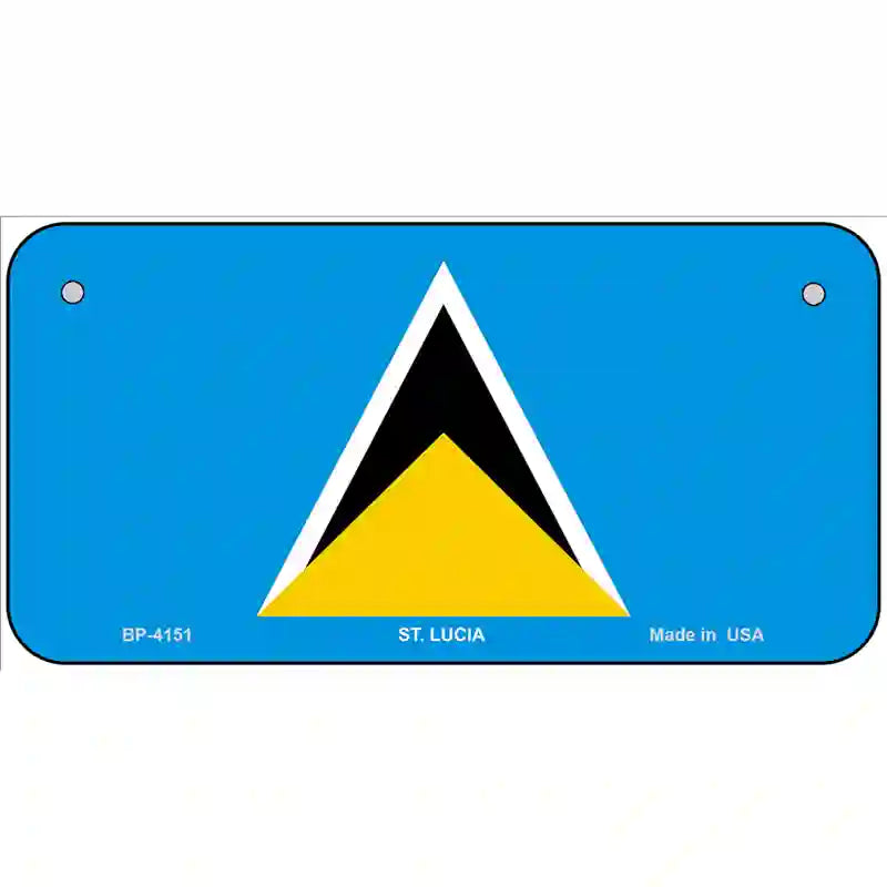 St Lucia Flag Metal Novelty License Plate 6" x 3" (BP)