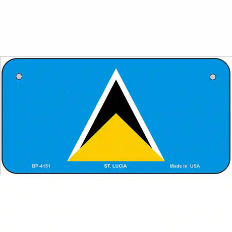 St Lucia Flag Metal Novelty License Plate 6" x 3" (BP)