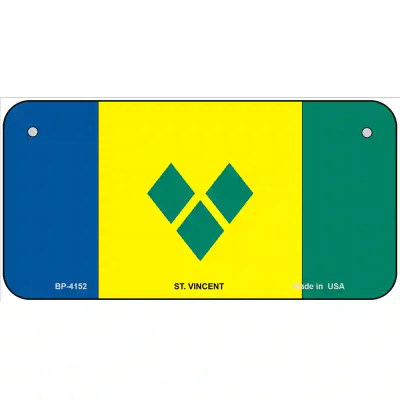 St Vincent Flag Metal Novelty License Plate 6" x 3" (BP)