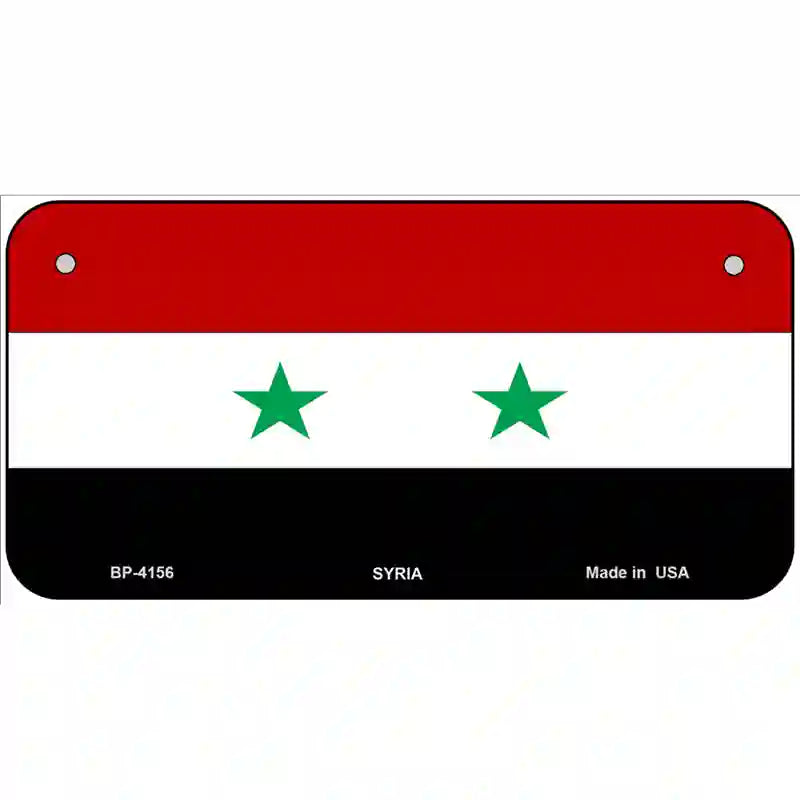 Syria Flag Metal Novelty License Plate 6" x 3" (BP)