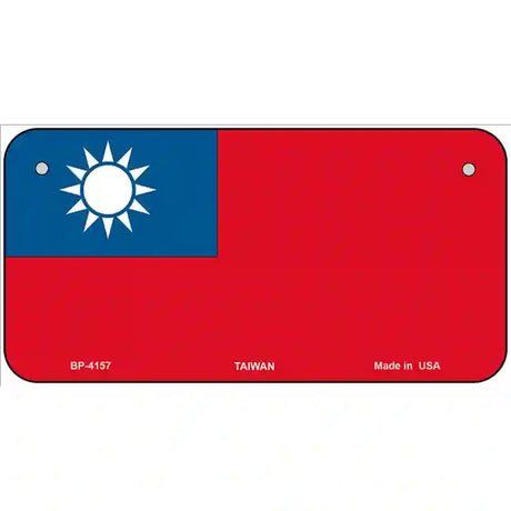 Taiwan Flag Metal Novelty License Plate 6" x 3" (BP)