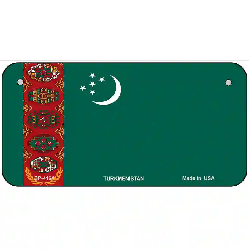 Turkmenistan Flag Metal Novelty License Plate 6" x 3" (BP)