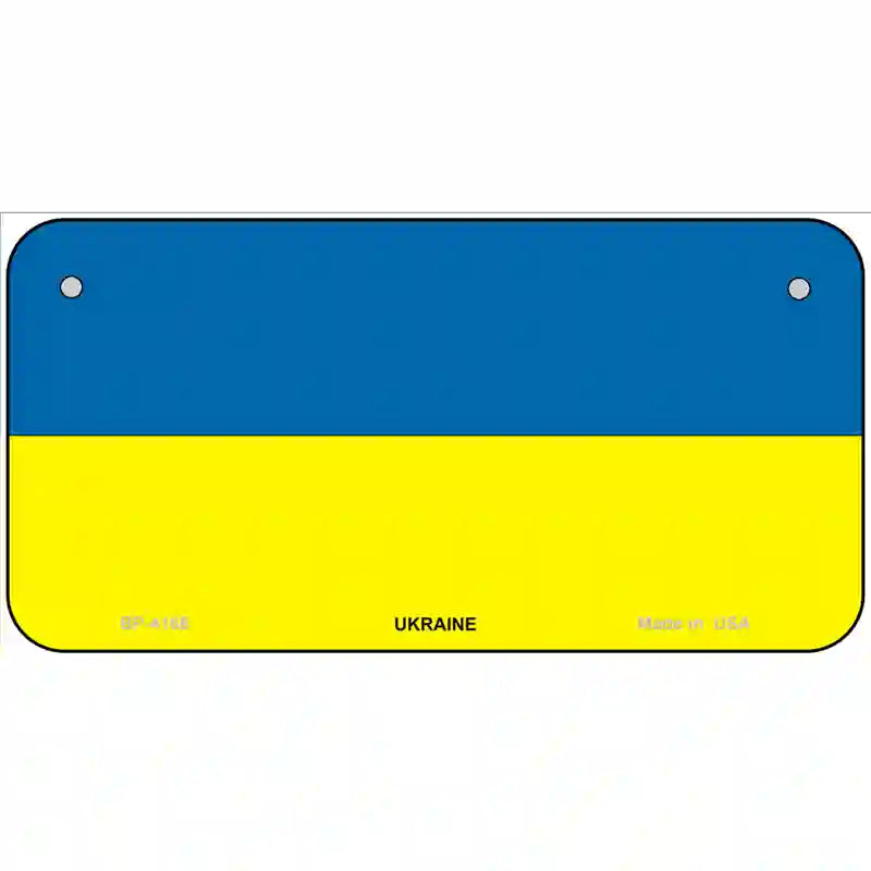 Ukraine Flag Metal Novelty License Plate 6" x 3" (BP)