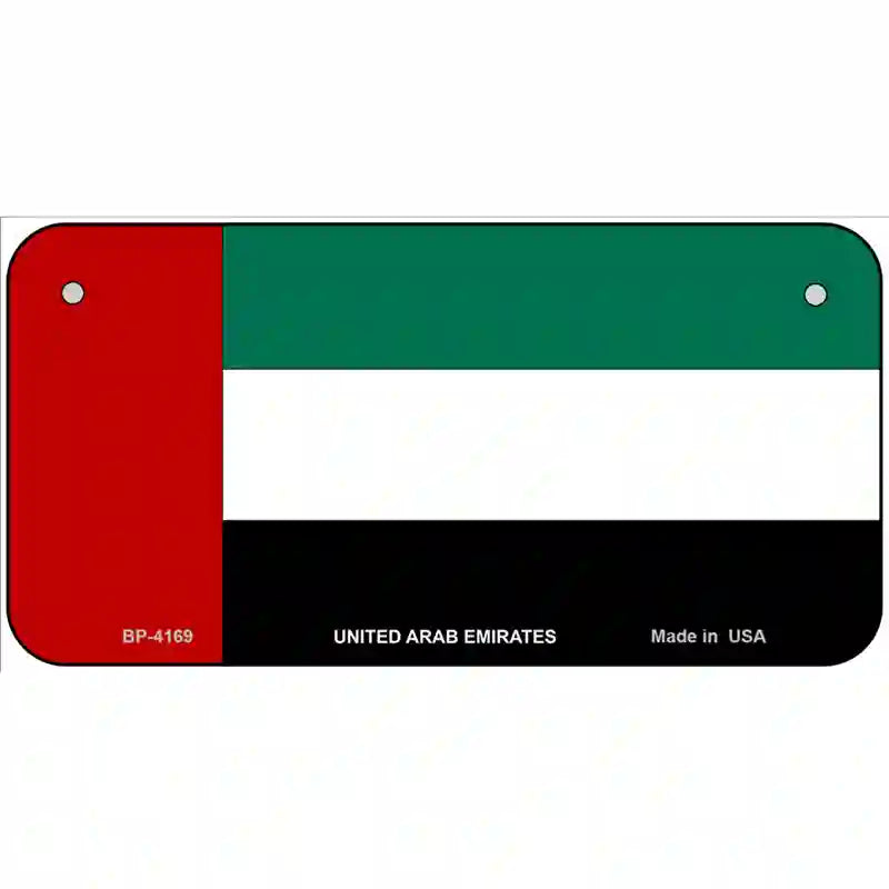 United Arab Emirates Flag Metal Novelty License Plate 6" x 3" (BP)