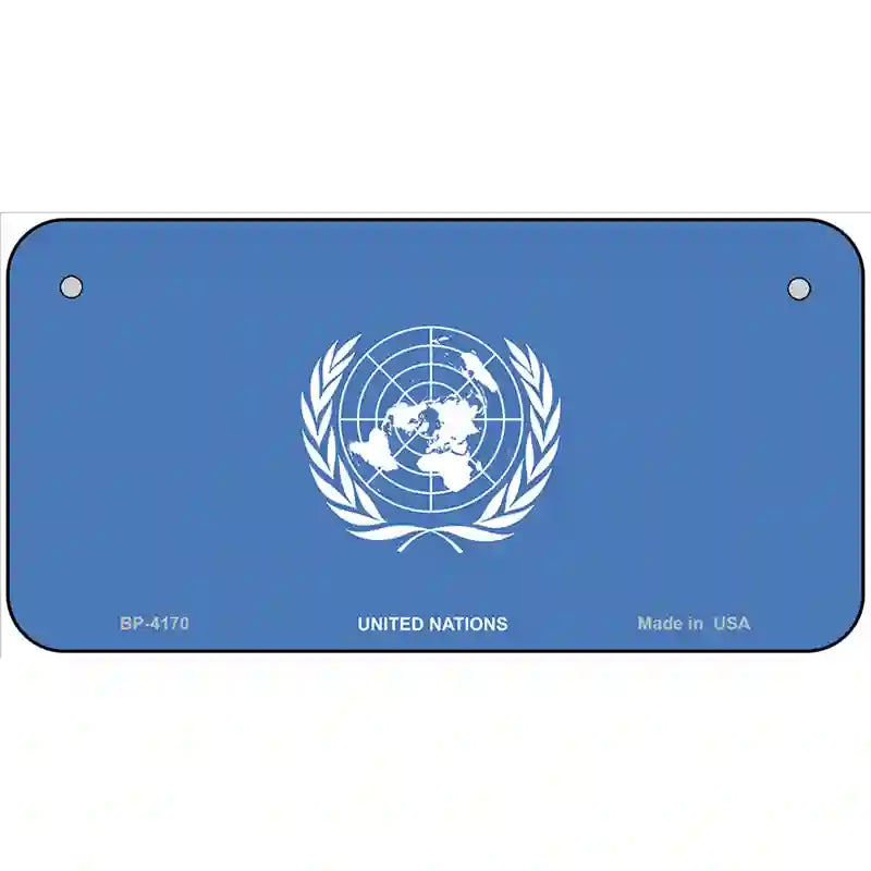 United Nations Flag Metal Novelty License Plate 6" x 3" (BP)