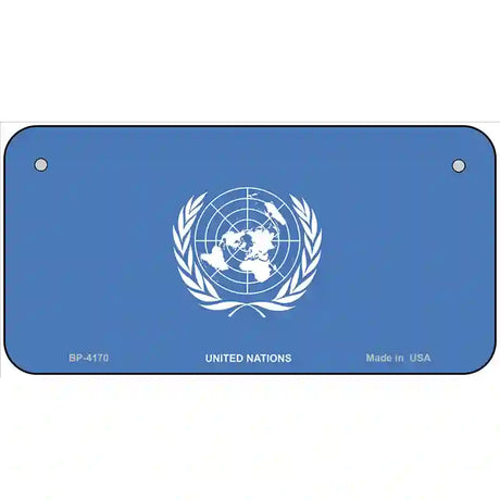 United Nations Flag Metal Novelty License Plate 6" x 3" (BP)